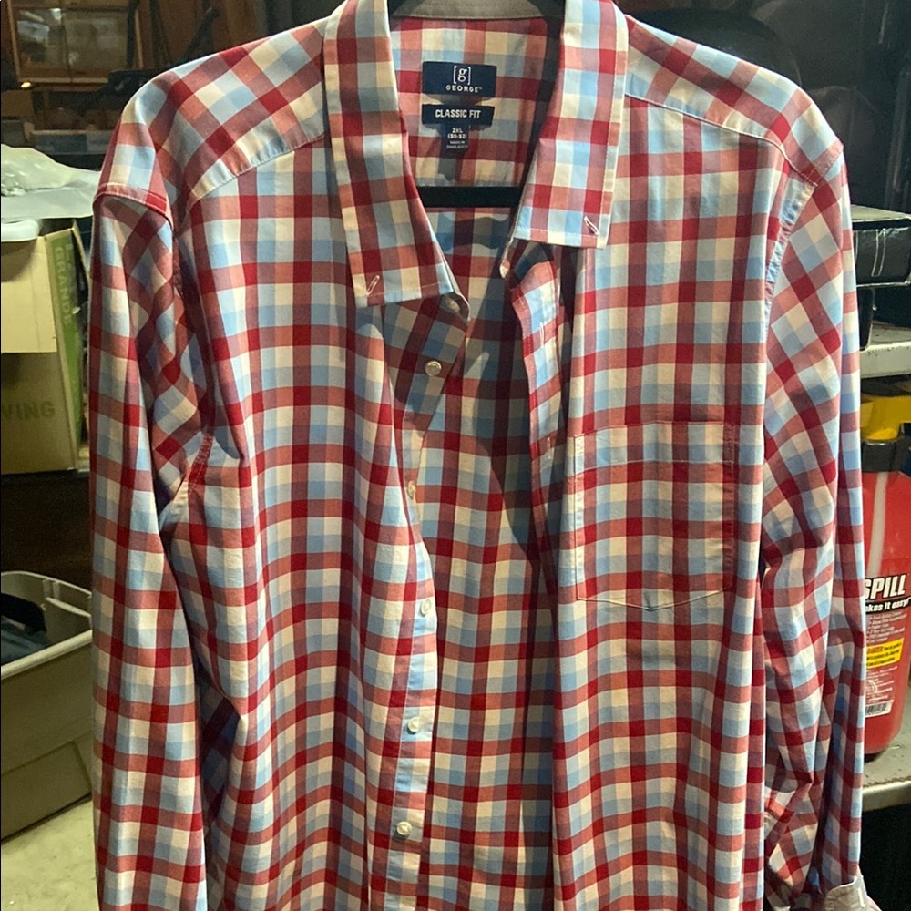 Brooks Brothers Red and Blue Checkered Men's Shirt